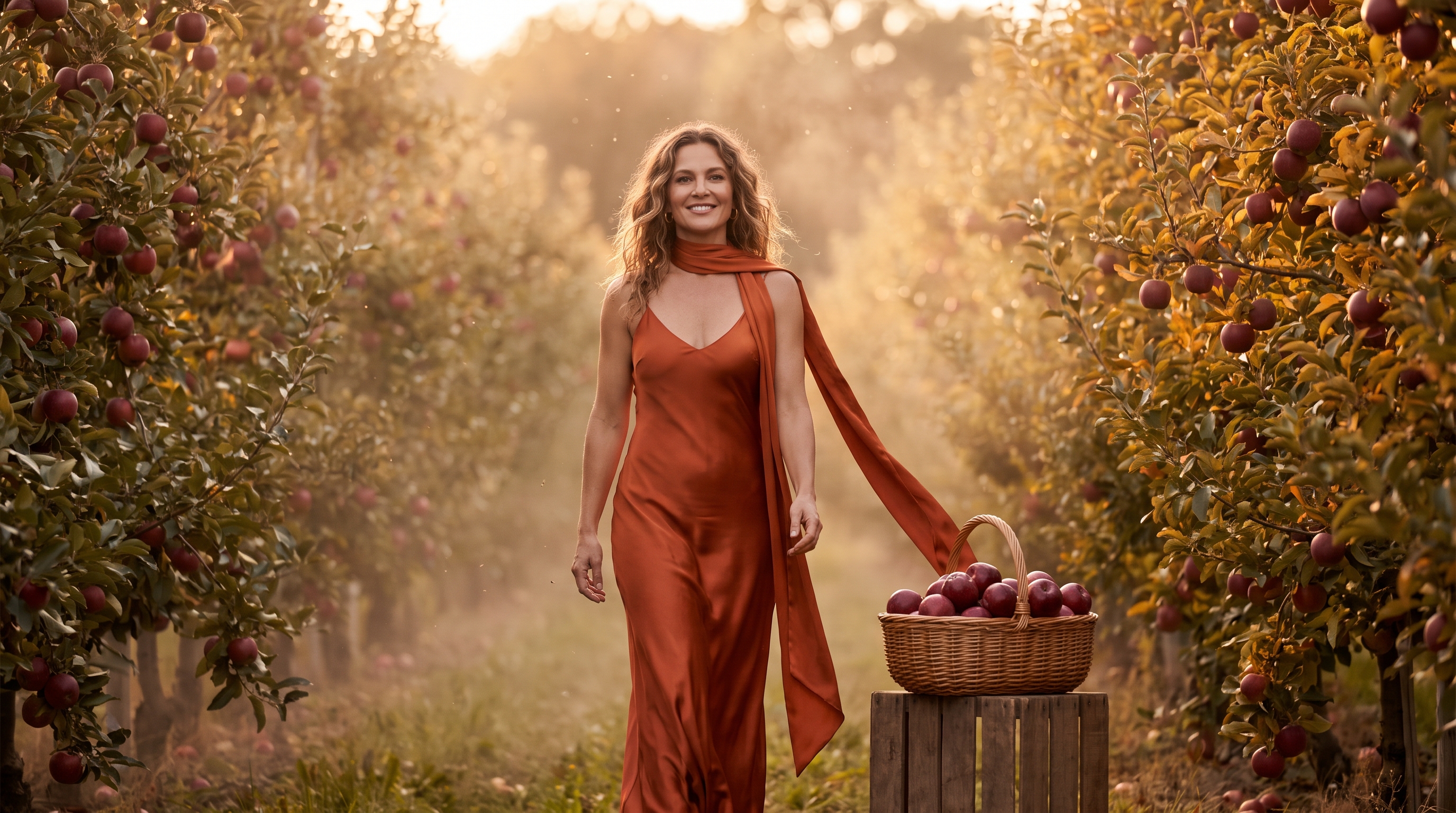 Verger de pommiers en automne