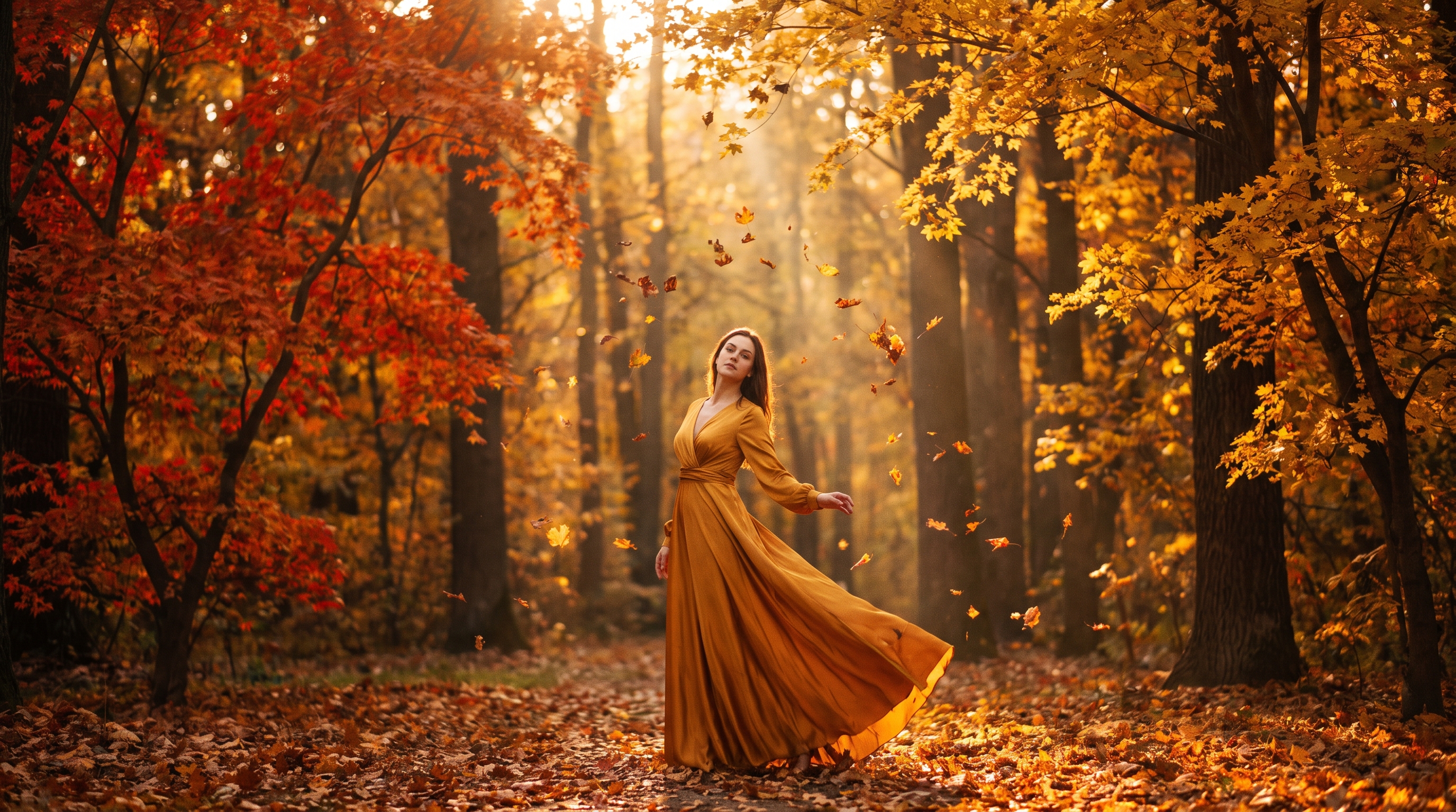 Foret d'erables en automne